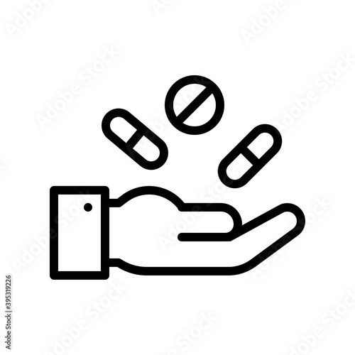 Obraz na płótnie sickness and disease related medicine or pills on had vectors in lineal style, w salonie