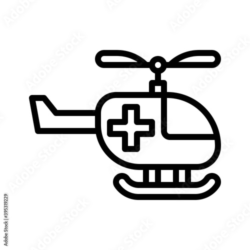 sickness and disease related helicopter ambulance vectors in lineal style,