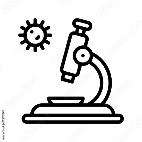 Obraz na płótnie sickness and disease related microscope with virus vectors in lineal style, w salonie
