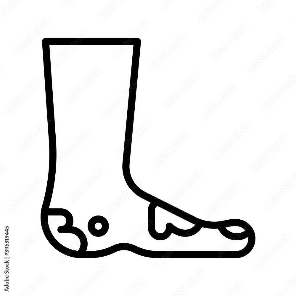 sickness and disease related patient with feet pain problem vectors in lineal style,