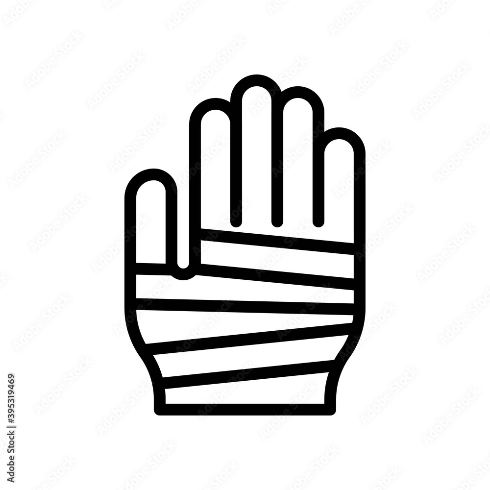 sickness and disease related patient strips on hand injury vectors in lineal style,