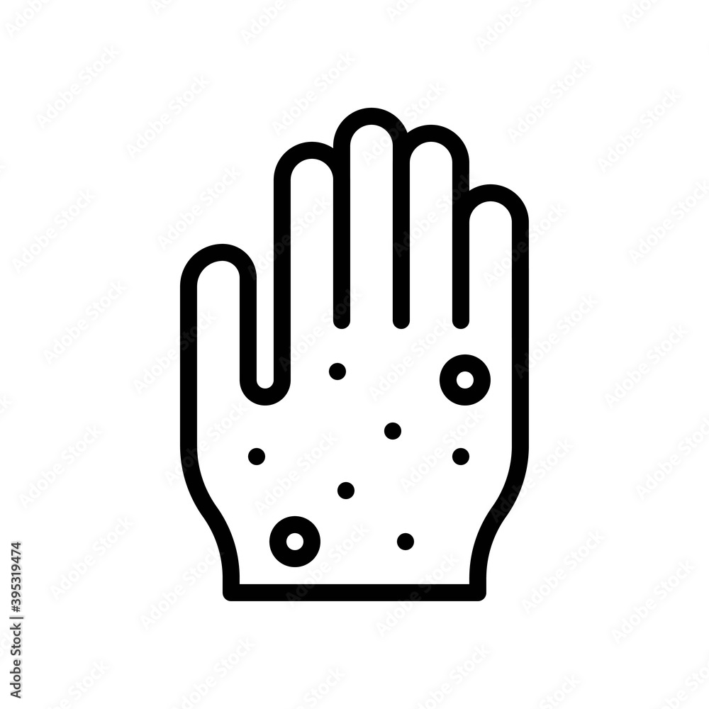 sickness and disease related bacteria on patient hand vectors in lineal style,