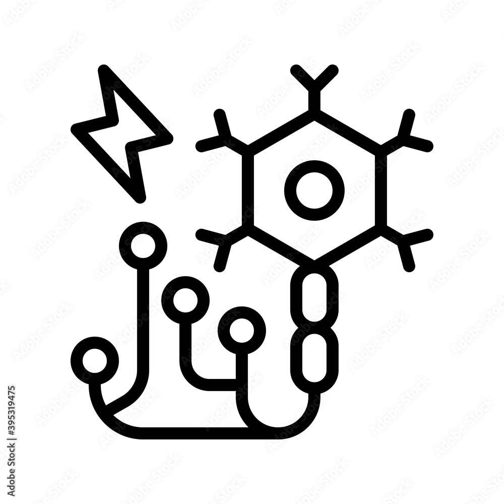 sickness and disease related humen neuron vectors in lineal style,
