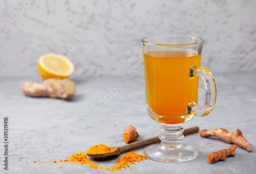 Healthy vegan turmeric golden tea