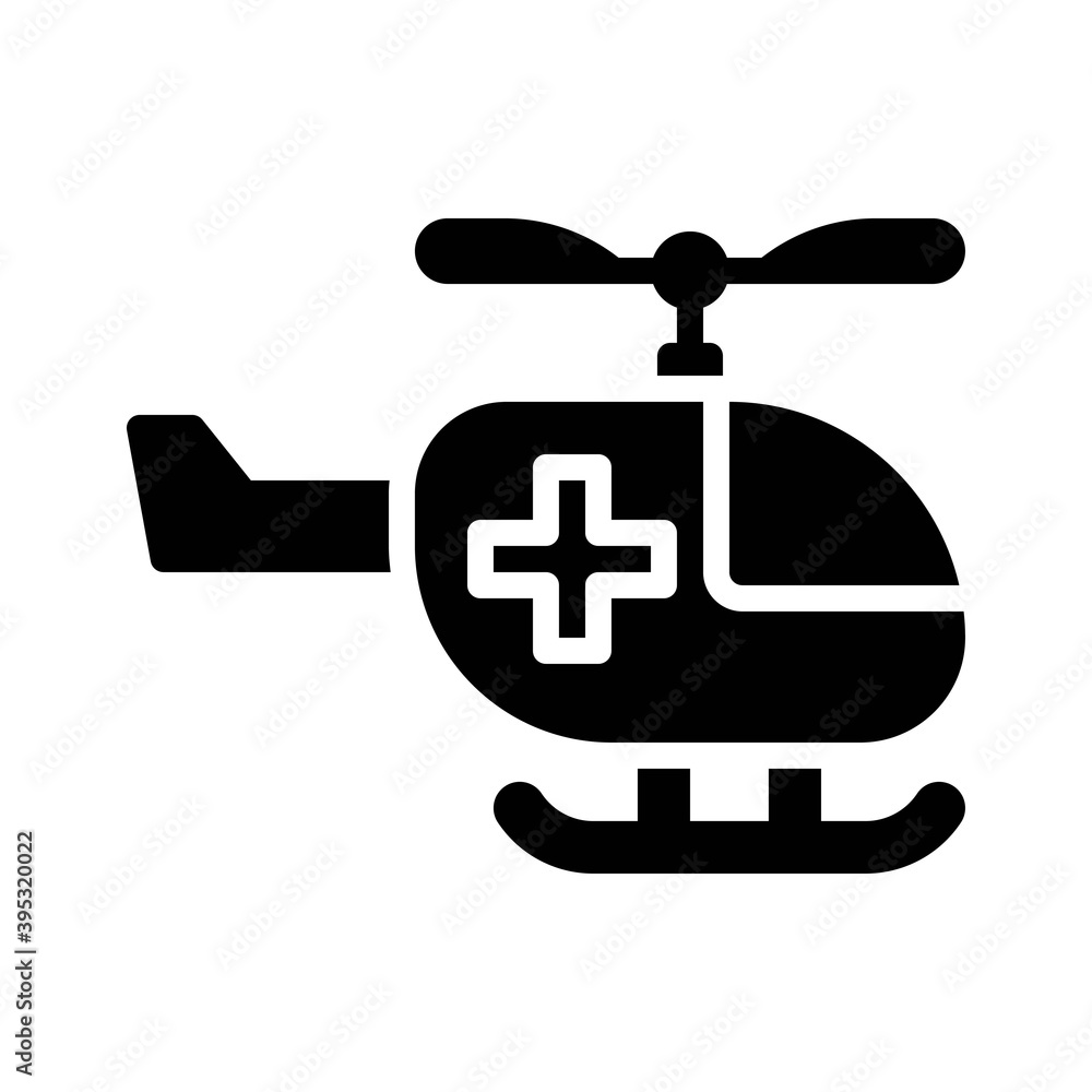 sickness and disease related helicopter ambulance vectors in solid design,