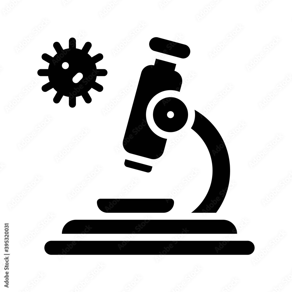 sickness and disease related microscope with virus vectors in solid design,
