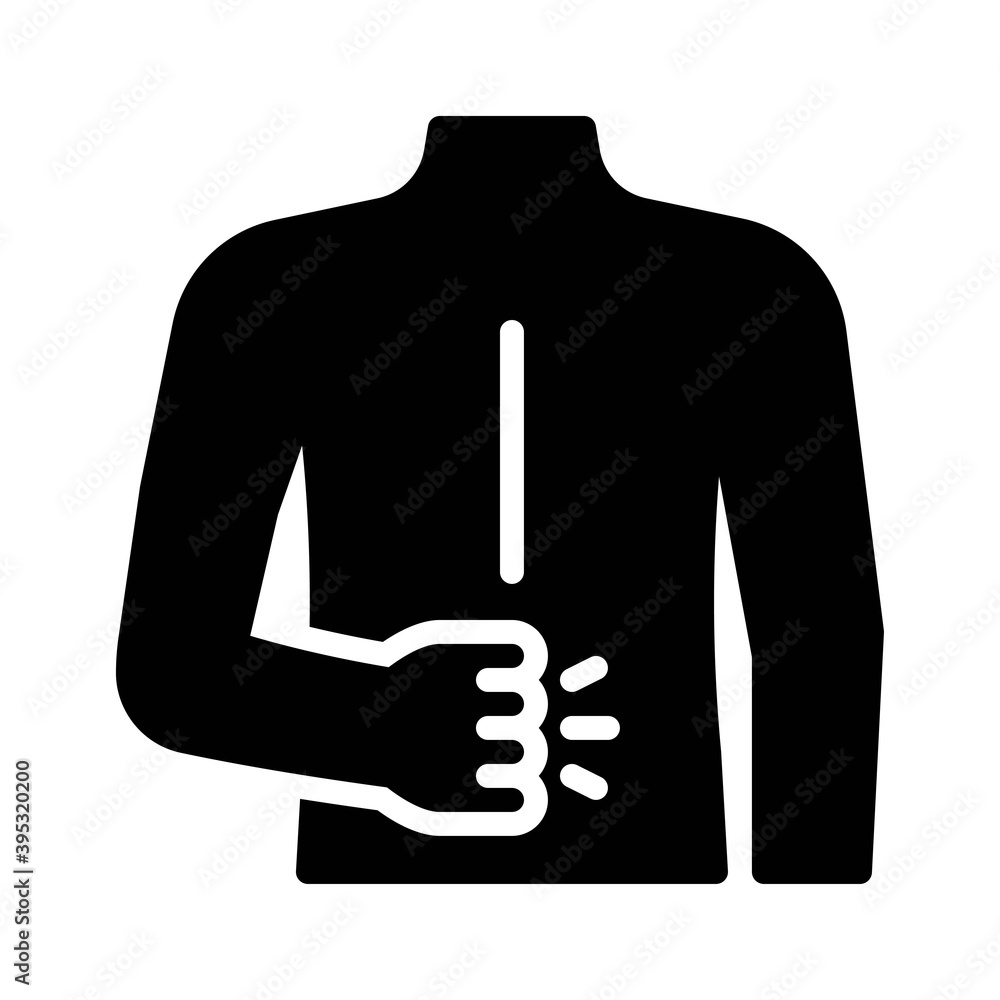 sickness and disease related patient with abdomen pain problem vectors in solid design,