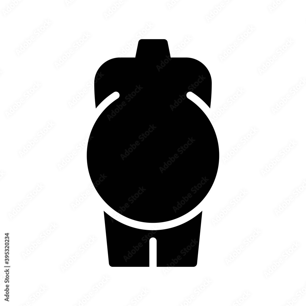 sickness and disease related patient with fat and gas problem vectors in solid design,