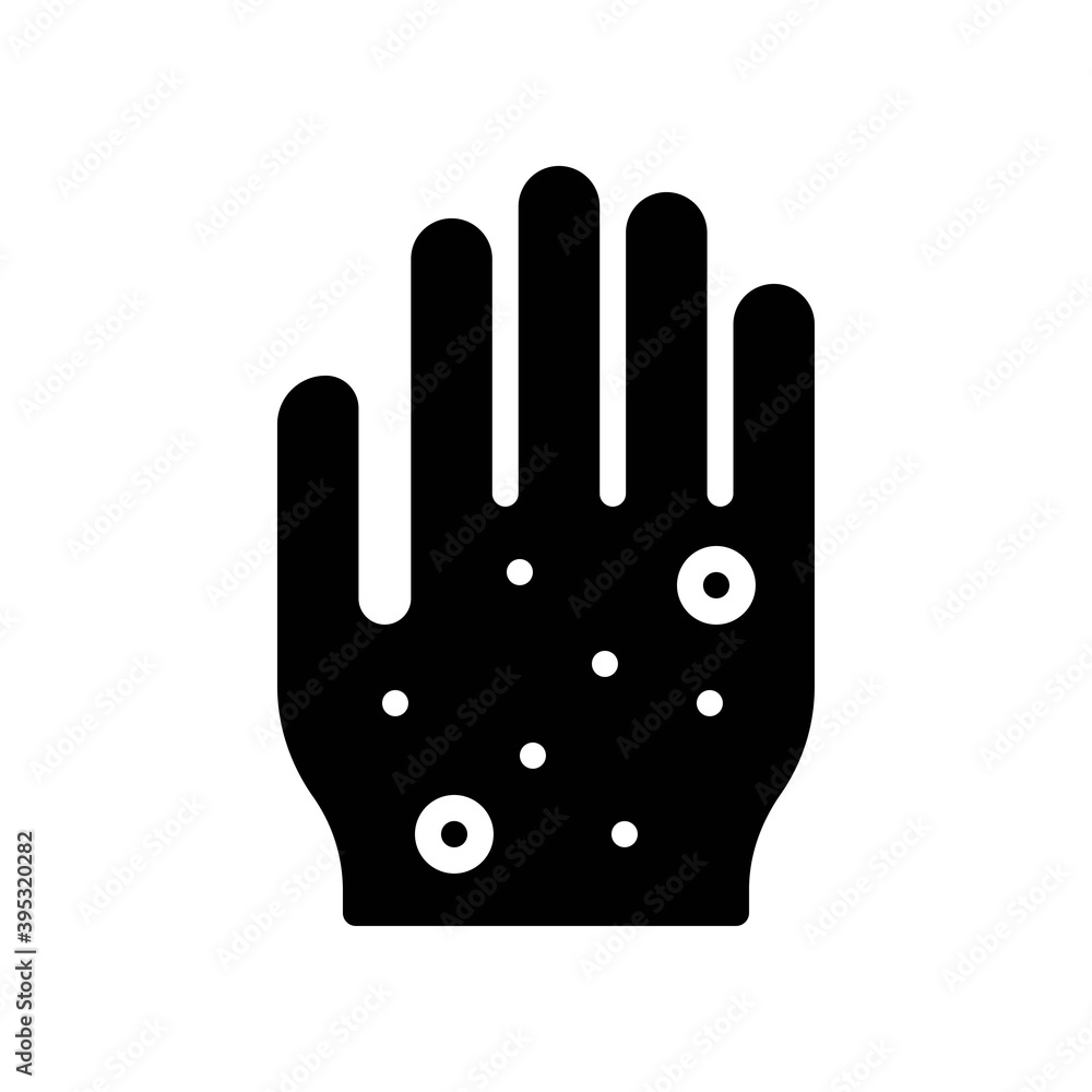 sickness and disease related bacteria on patient hand vectors in solid design,