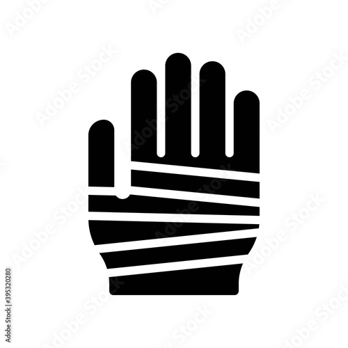 sickness and disease related patient strips on hand injury vectors in solid design,