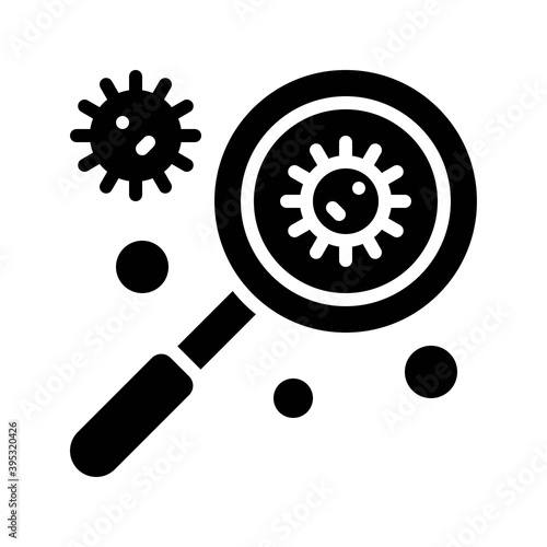 Obraz na płótnie sickness and disease related virus with magnifying glass vectors in solid design, w salonie