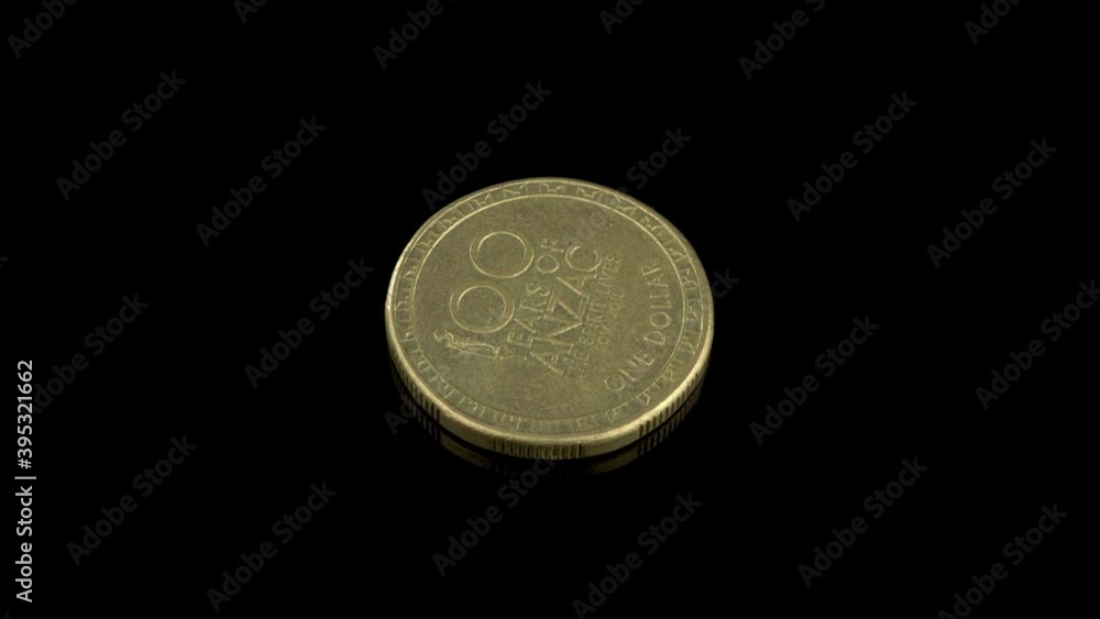 Australian one dollar coin from 2014, 100 years of Anzac the spirit lives Australian one dollar coin from 2014, 100 years of Anzac the spirit lives