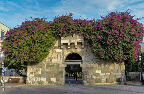 Fototapeta Naklejka Na Ścianę i Meble -  The ancient gate of Greek and Roman city, Kazouli Square, Kos Town, island Kos (Cos), Dodecanese, South Aegean Region, Greece