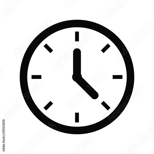 Clock icon in trendy flat style
