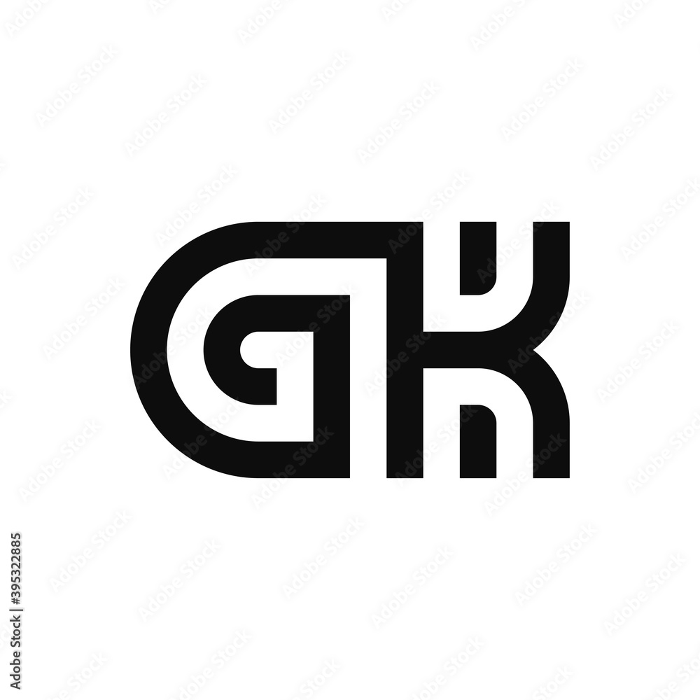 Letter GK initial logo design template Letter GK initial logo design template