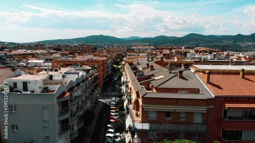 Aerial view of Cornella de Llobregat with buildings and streets, Barcelona, Spain photo