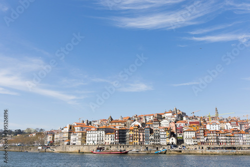 Porto, Portugal. View of Porto town from the banks of the Douro.