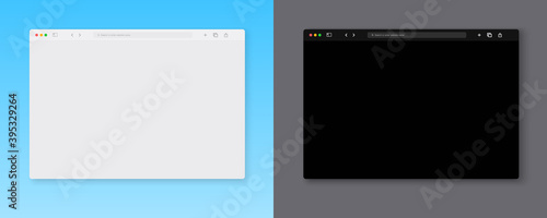 Web browser window template. Blank screen web browser in flat design. Vector illustration