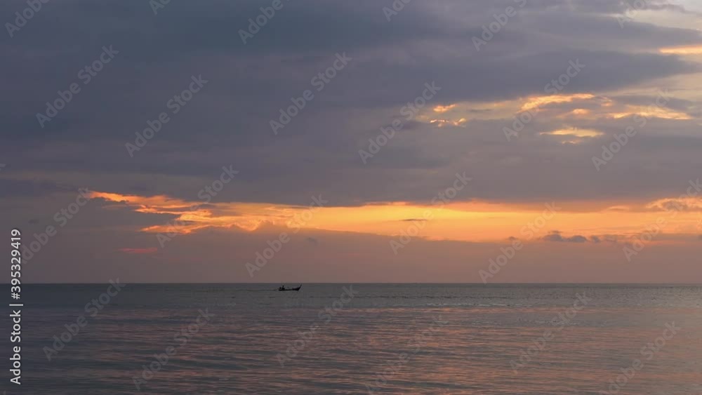 Slow motion waves land on beautiful sunset beach, Thailand Slow motion waves land on beautiful sunset beach, Thailand