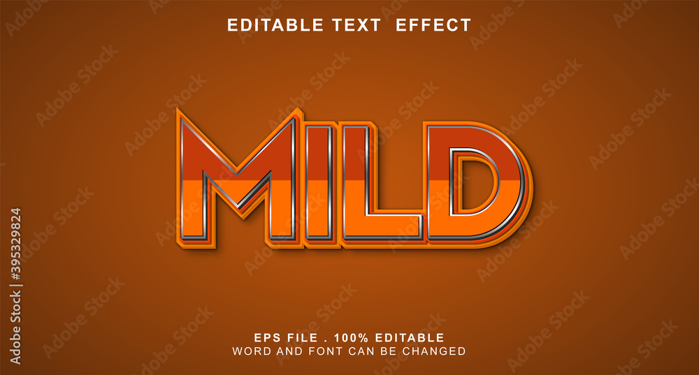 mild text effect editable