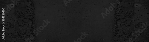 Black anthracite grunge stone concrete wall , blackboard, chalkboard texture wall background panorama banner