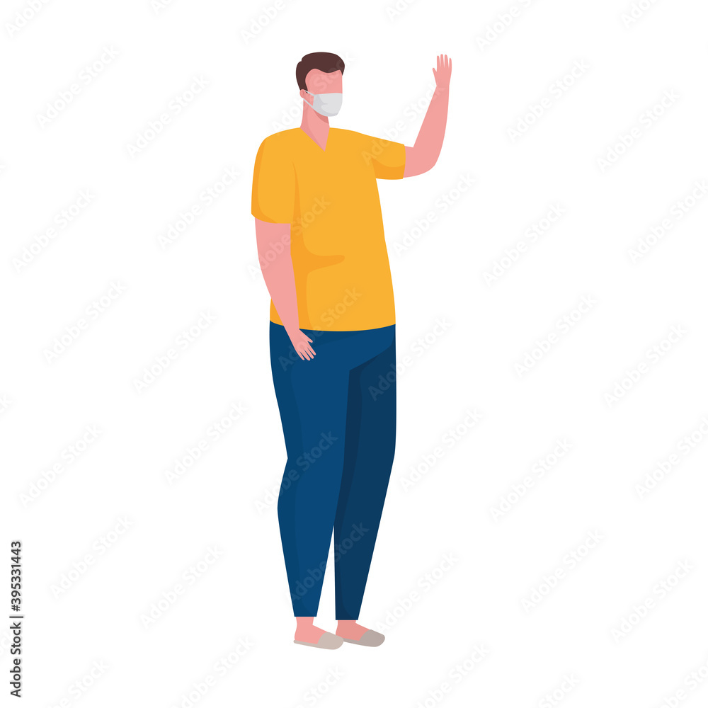 man wearing medical mask character vector illustration design man wearing medical mask character vector illustration design