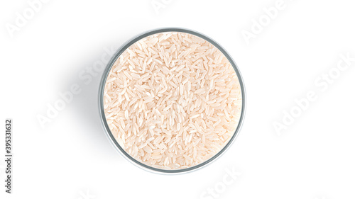 Rice on a white background. High quality photo