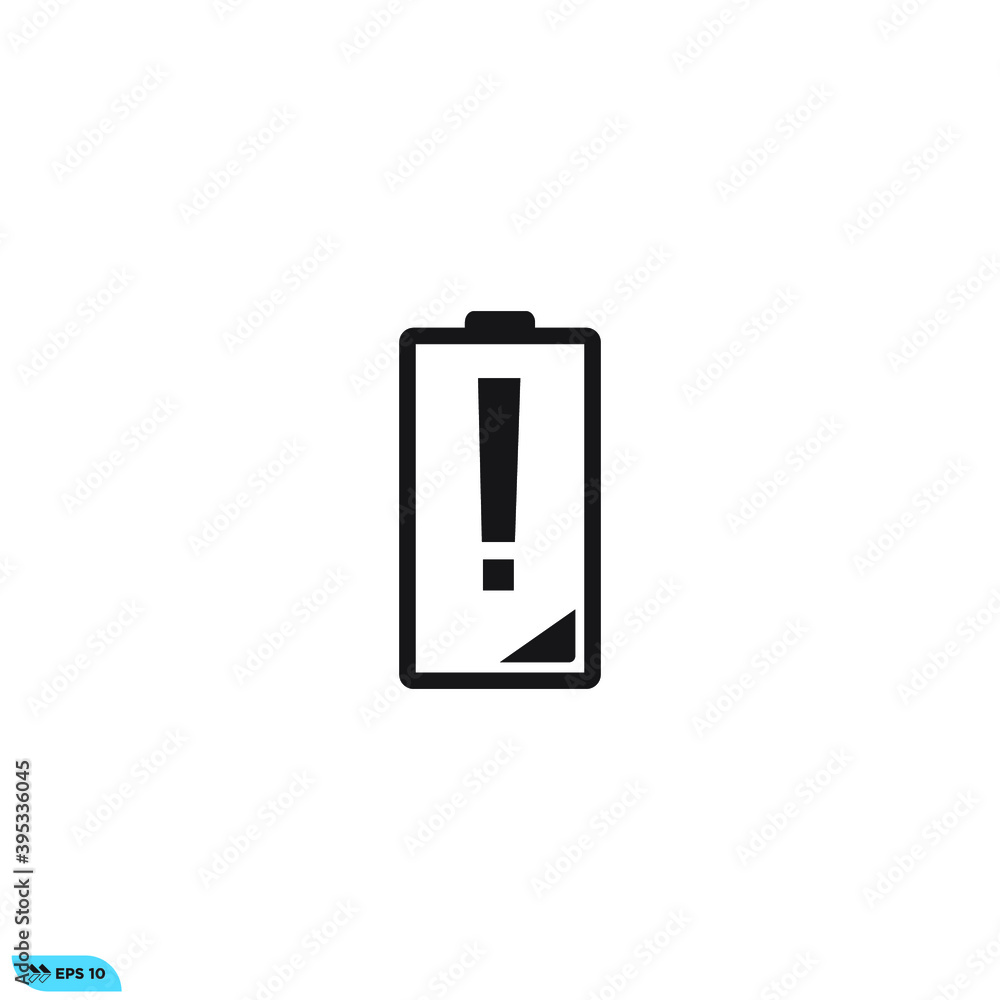Icon vector graphic of Battery low, good for template Icon vector graphic of Battery low, good for template
