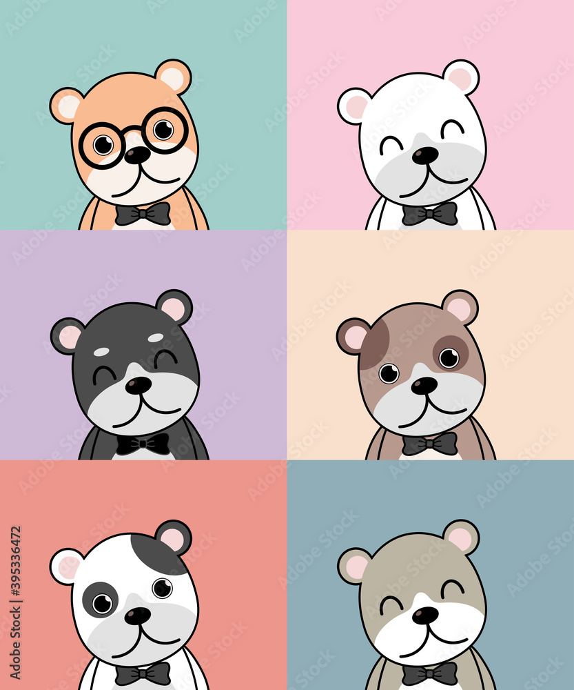 Cute Dogs pattern, different dogs seamless wallpaper.
