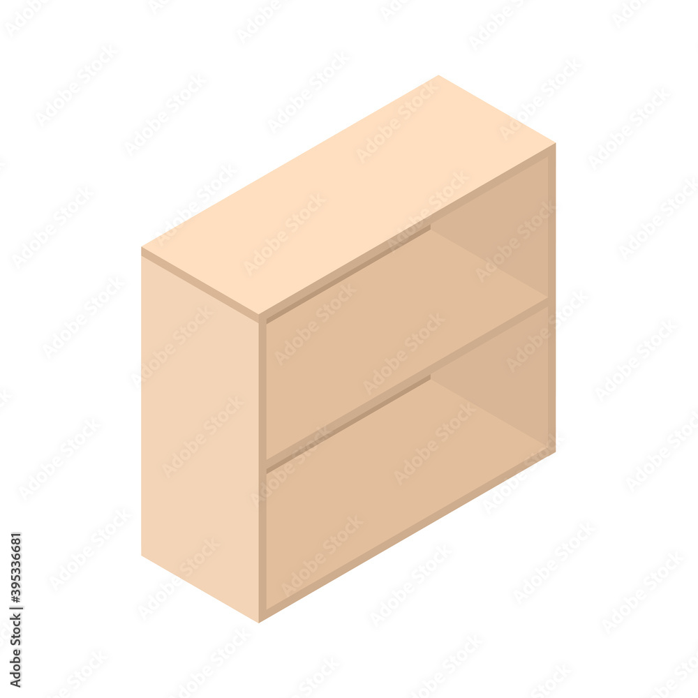 Obraz premium Bookshelf, isometric design. 3D render. Vector illustration.