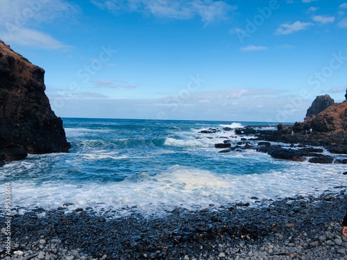 Nice Blue water ocean with rocks nice view for reax and cool.  photo