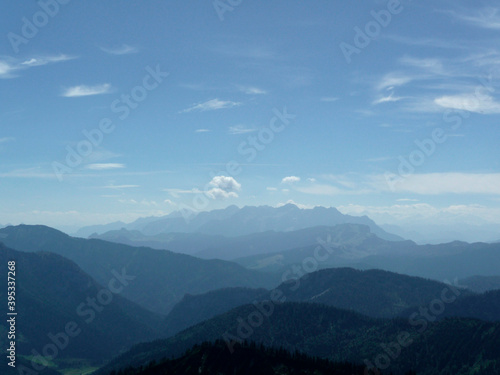 Fototapeta Naklejka Na Ścianę i Meble -  Mountain hiking tour to Hochgern mountain, Bavaria, Germany