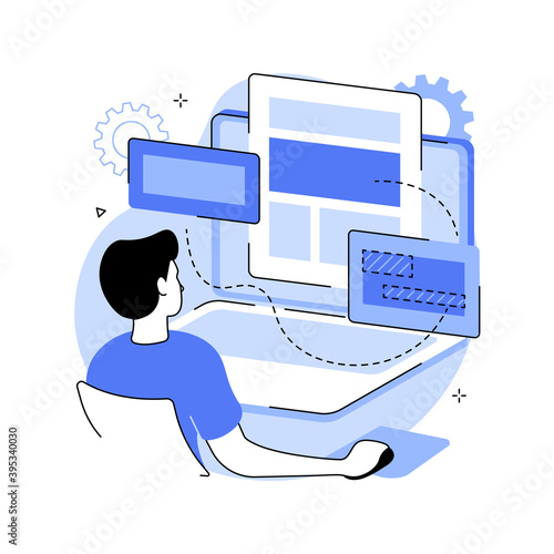 Copy optimization abstract concept vector illustration. Web text, shadow copy optimization algorithm, online business, boost traffic, target keywords, SEO writing method abstract metaphor.