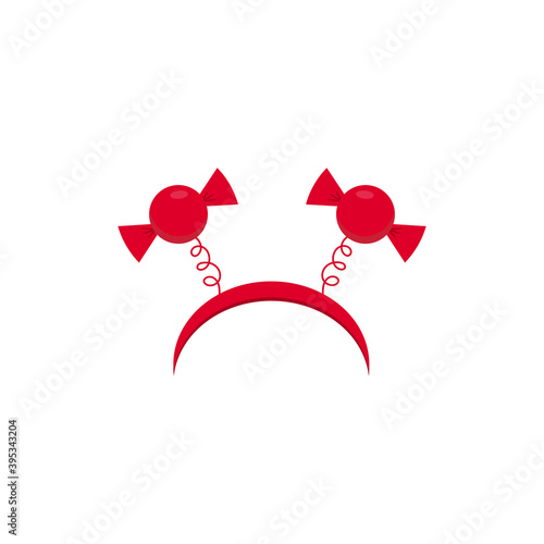 Carnival hoop for on the head. For Christmas, festival, party, holidays costume. The attribute of costume, headband of candy isolated on a white background.