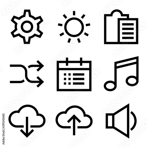 Icon design, icons, modern linear style, vector