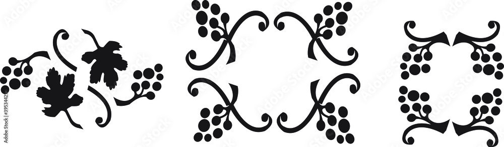black and white silhouettes of grape black and white silhouettes of grape