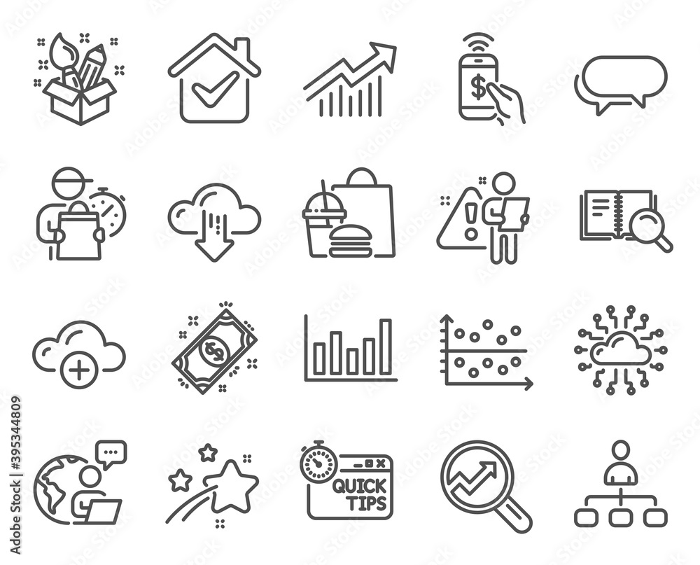 Education icons set. Included icon as Creativity, Quick tips, Cloud computing signs. Demand curve, Management, Dot plot symbols. Phone payment, Column chart, Cloud network. Analytics. Vector Education icons set. Included icon as Creativity, Quick tips, Cloud computing signs. Demand curve, Management, Dot plot symbols. Phone payment, Column chart, Cloud network. Analytics. Vector
