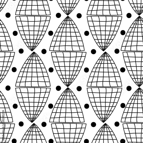 decorative home seamless pattern keep it simple background motive vectors in black and white monochrome - abstract geometric pattern and background