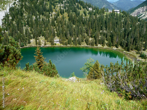 Soiernsee lake at Soiernspitze mountain, Bavaria, Germany photo