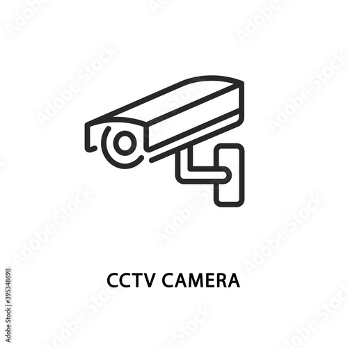 CCTV camera flat line icon. Vector illustration video control