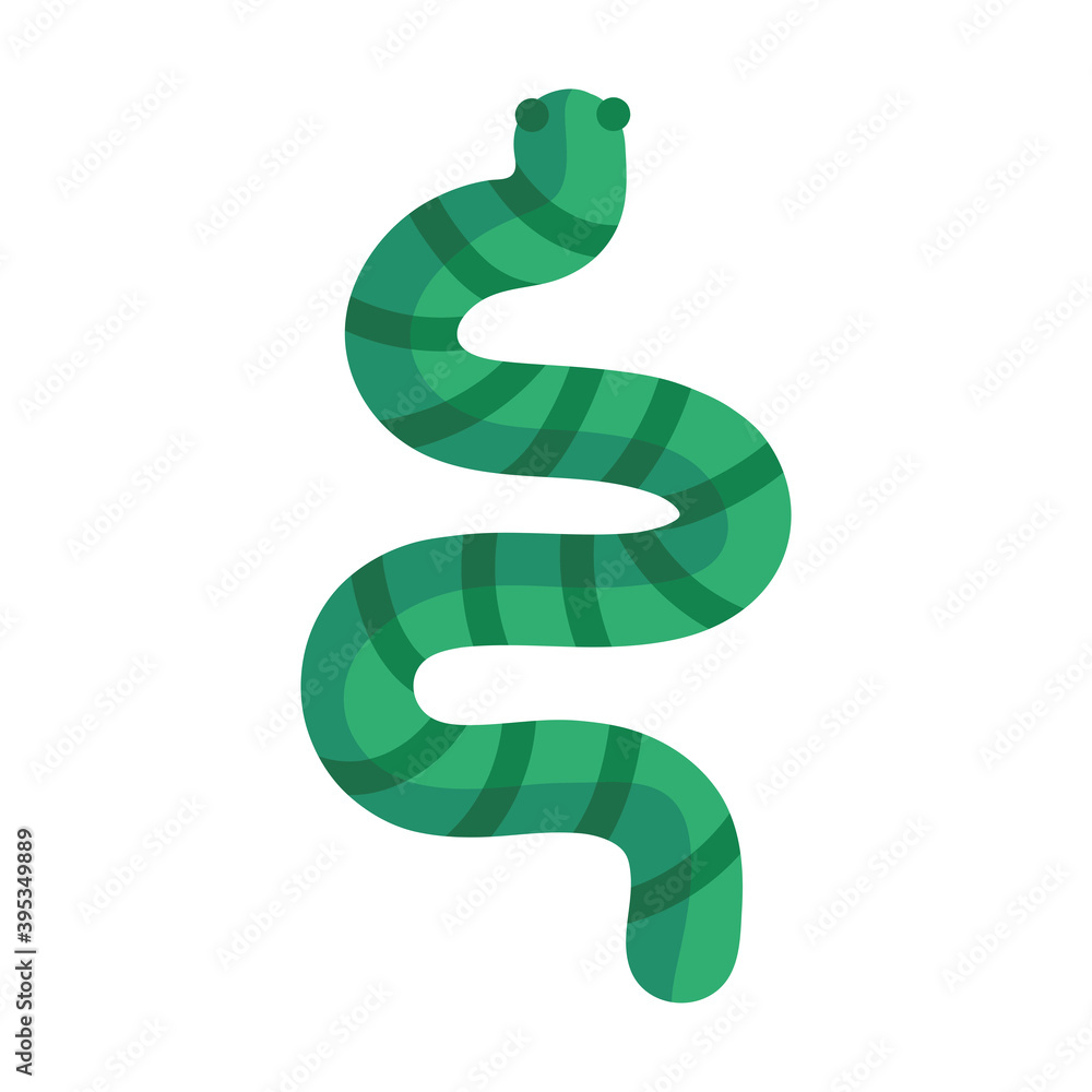 earthworm bug animal in cartoon flat icon style