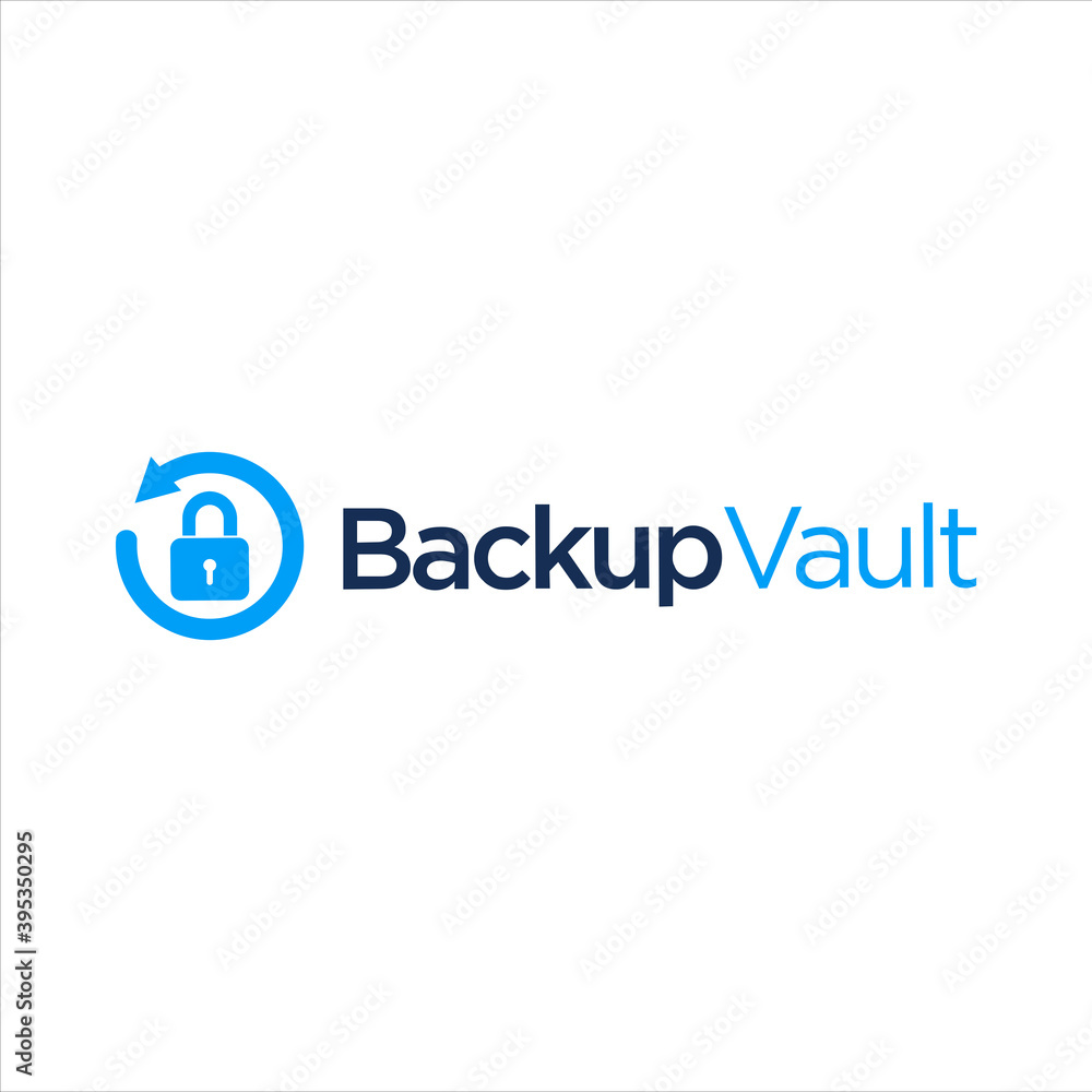 backup vault icon logo design vector