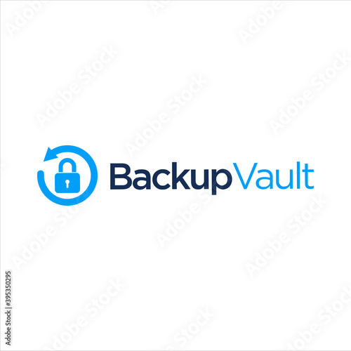 backup vault icon logo design vector