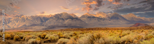 Panorama of the southern tip of the Sierra Nevada Mountains located in Central California