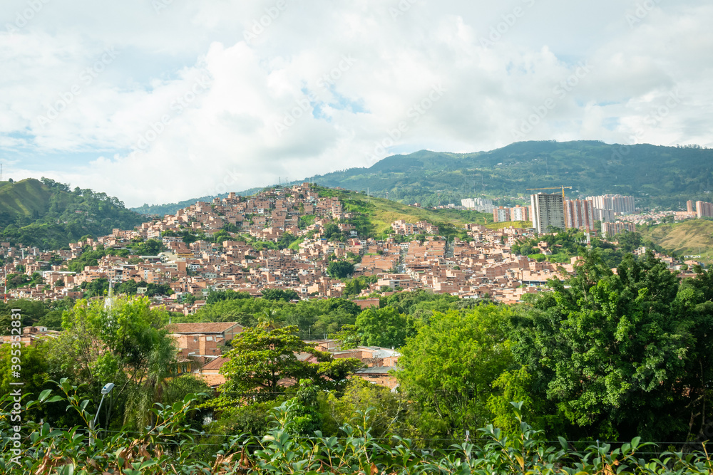 View of the City Surrounded of the Mountains in a Cloudy Day in Medellin, Antioquia / Colombia