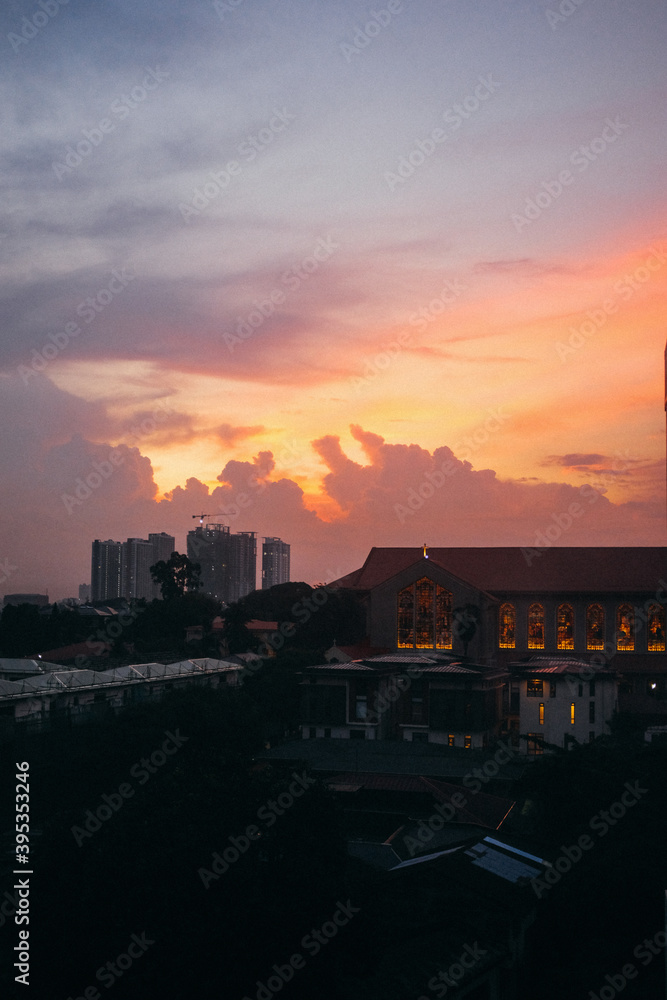Manila skyline at sunset