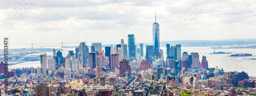 Manhattan skyline and skyscrapers aerial view. New York City, USA. © resul