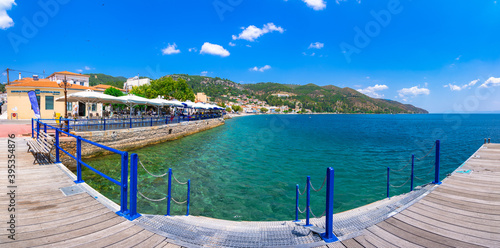 Fototapeta Naklejka Na Ścianę i Meble -  Streets of famous picturesque village Limni Evias on Euboea island, Greece.