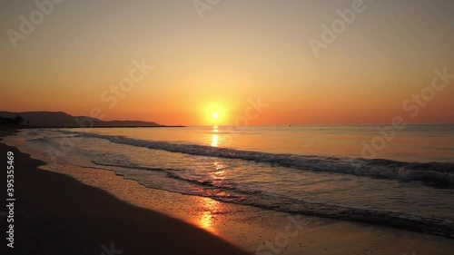 A peaceful sunrise by the seashore