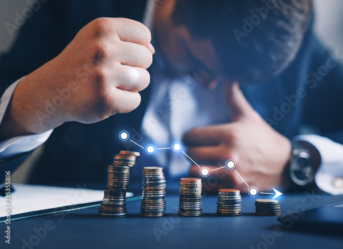Obraz na plátně Depressed businessman lost his business